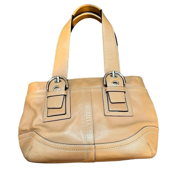 Vintage Coach SoHo Tan Leather Satchel Handbag - Picture 1 of 9